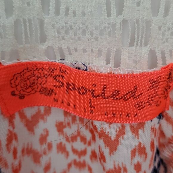 Adorable summer top,‎ sleevless, and some lace. By Spoiled. Lg - Picture 4 of 7